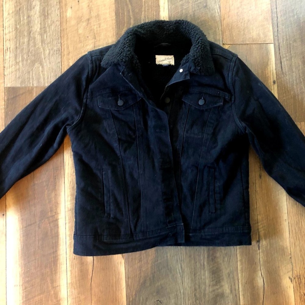 Universal Thread Black Denim Sherpa Jacket Size L
